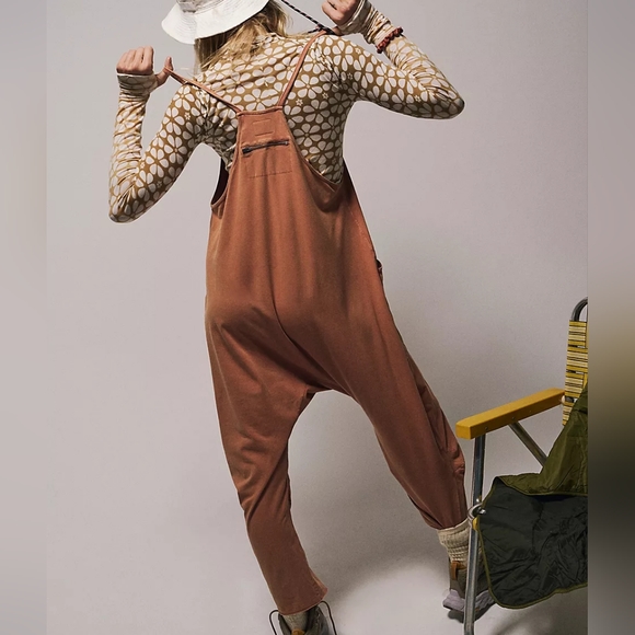 OFFER New Free People FP Movement Hot Shot Onesie XS Jumpsuit Red Earth Romper - Picture 10 of 15